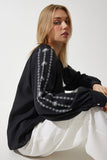 Siyah Nakışlı Oversize Keten Bluz RG00038
