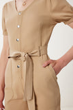 Bej Kemerli Mini Gabardin Tulum WF00112