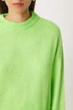 Neon Yeşil Oversize Yumuşak Triko Kazak  FN03336