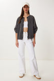 Antrasit Yıkamalı Oversize Örme Sweatshirt UB00409
