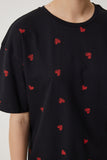Siyah Kalpli %100 Pamuk Oversize Uzun Örme T-Shirt NJ00148