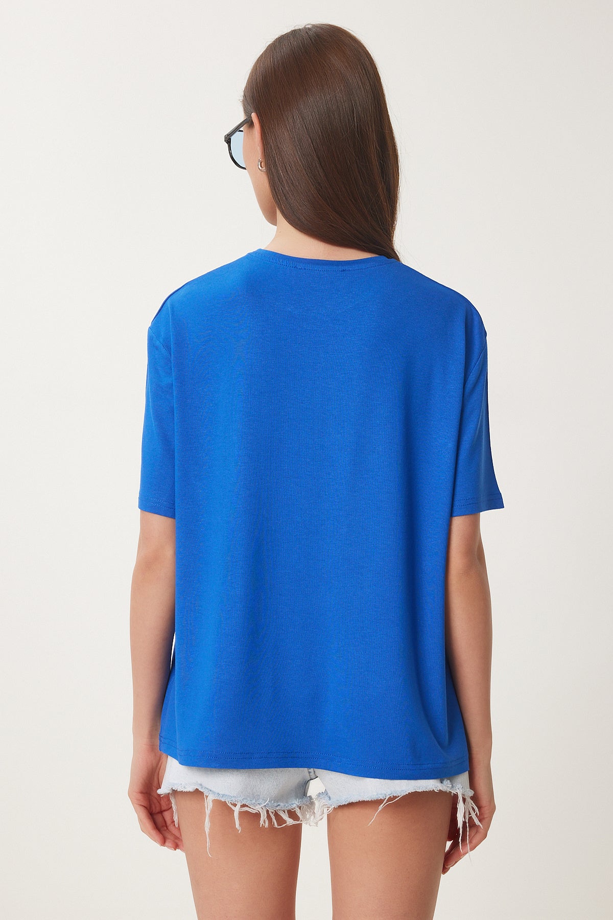 Koyu Mavi Basic Örme T-Shirt EN00642