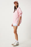 Pembe Fermuar Detaylı Şardonlu Örme Sweatshirt UB00148