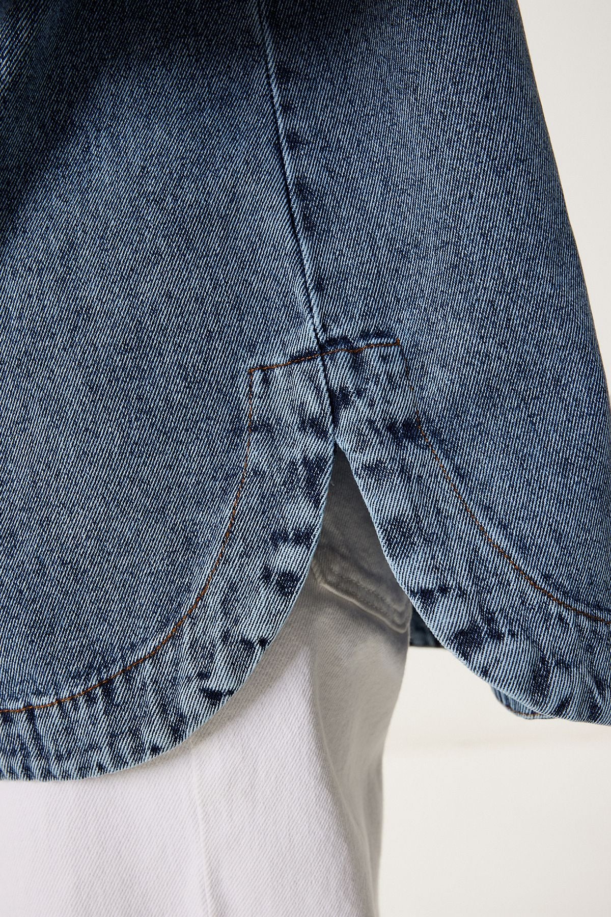 Koyu Mavi Geniş Cepli Denim Ceket DD01365