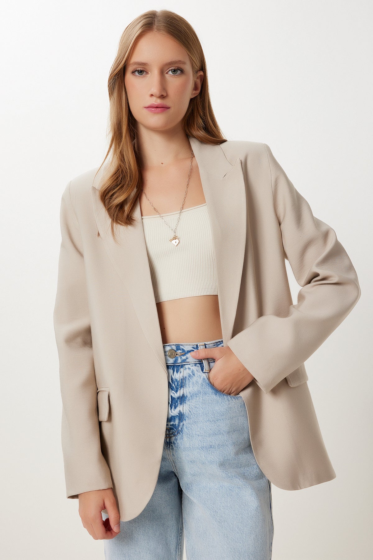 Taş Vatkalı Şal Yaka Blazer Ceket KT00022