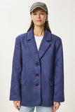 Lacivert Premium Süet Blazer Ceket FN03443