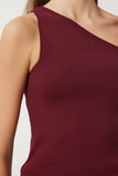 Bordo Tek Omuz Saran Triko Bluz  FN03208