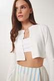Kemik Çilek Örme Crop Bolero Hırka UB00384
