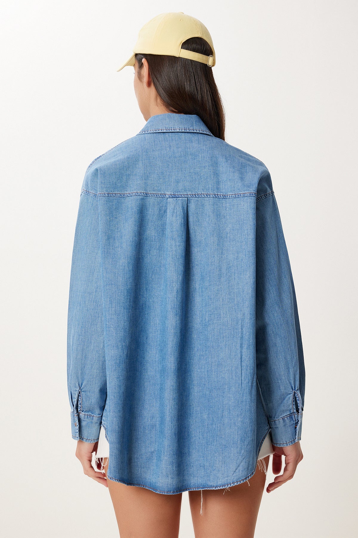 Açık Mavi Cep Detaylı Denim Gömlek MX00221