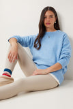 İndigo Mavi Oversize Triko Kazak PN00054