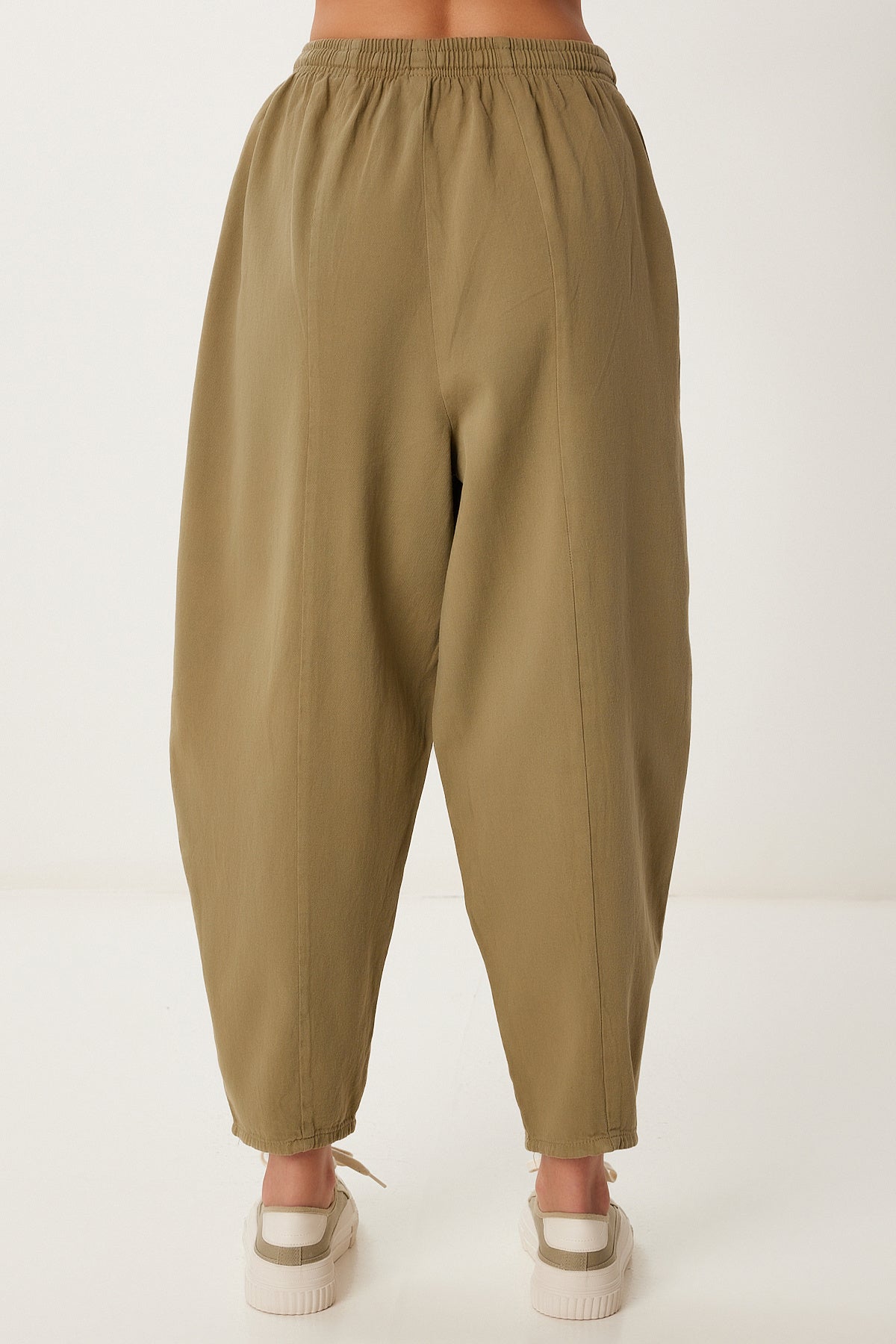 Zeytin Yeşili Cepli Gabardin Şalvar Pantolon MX00205