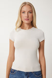 Taş Bedene Oturan Sandy Örme T-Shirt JF00001