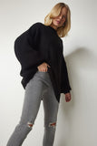Siyah Oversize Basic Triko Kazak mx00126