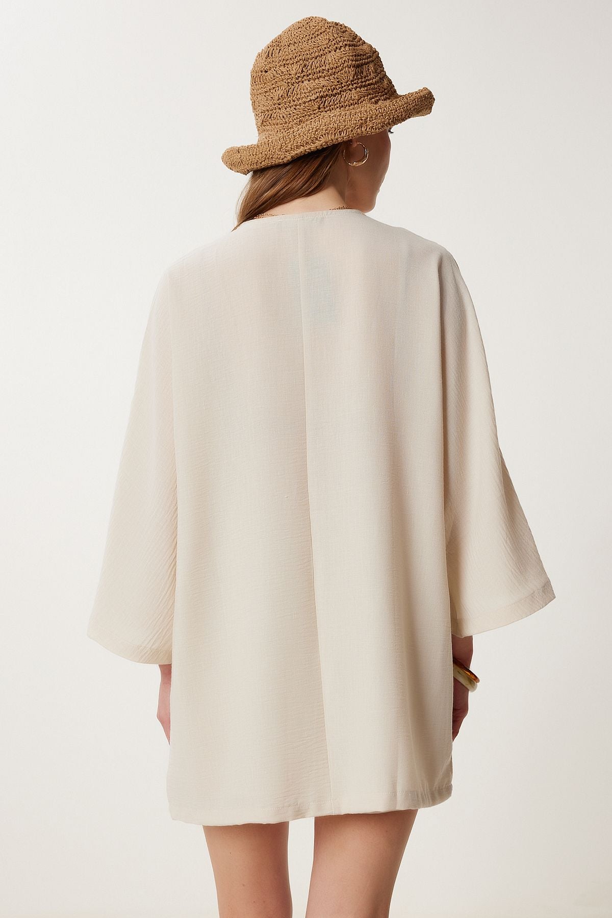 Taş Keten Kimono Şort Takım WF00105