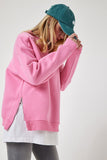 Açık Pembe Fermuar Detaylı Şardonlu Örme Sweatshirt UB00148