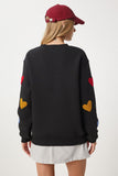 Siyah Kalpli Dokulu Şardonlu Örme Sweatshirt NJ00162