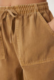Camel Soluk Efektli Geniş Paça Denim Palazzo Pantolon MX00179