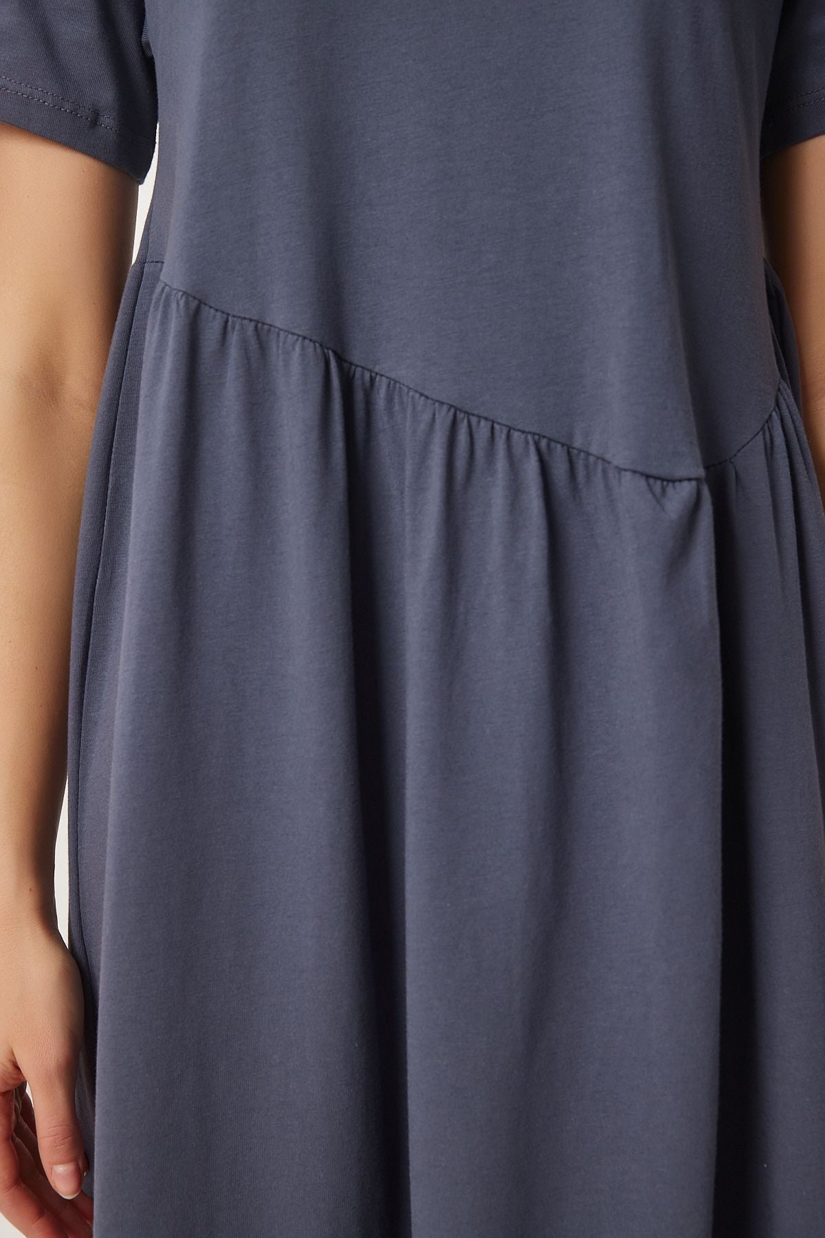 Gri Oversize Yazlık Örme Elbise DZ00122
