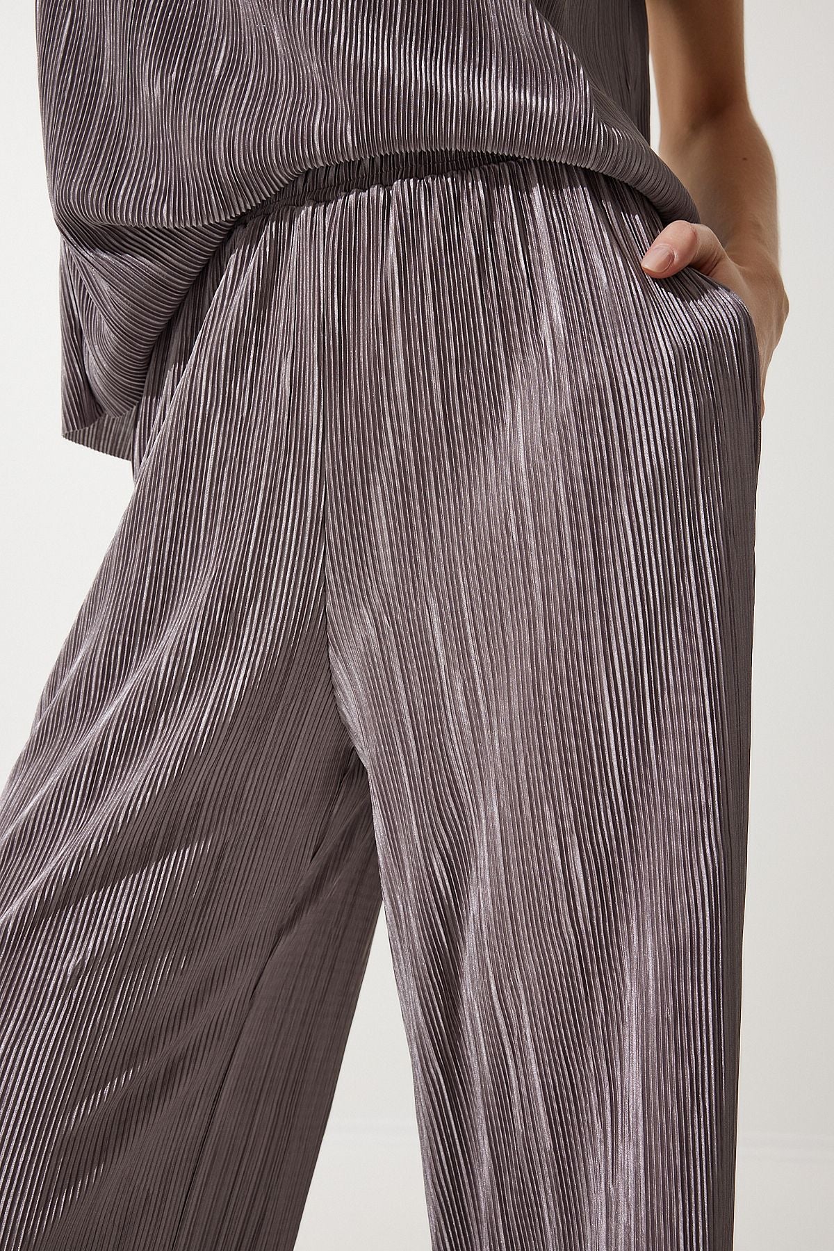 Vizon Piliseli Rahat Bluz Pantolon Takım MC00283
