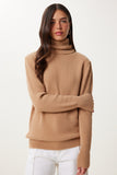 Camel Yumuşak Dokulu Triko Kazak MX00239