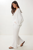 Ekru Müslin Bluz Pantolon Takım  FN03473