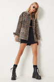 Vizon Siyah Leopar Desenli Gabardin Gömlek RV00203