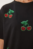 Siyah Boncuk Detaylı Örme T-Shirt BW00002