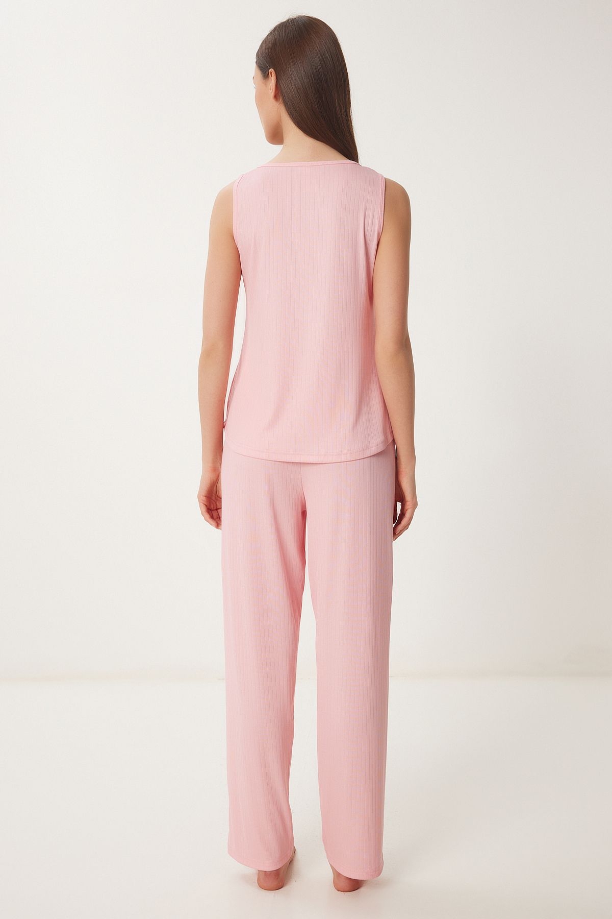 Pembe Kolsuz Viskon Pijama Takımı PQ00002