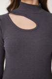 Antrasit Beyaz 2'Li Paket Cut Out Detaylı Fitilli Örme Bluz GT00235