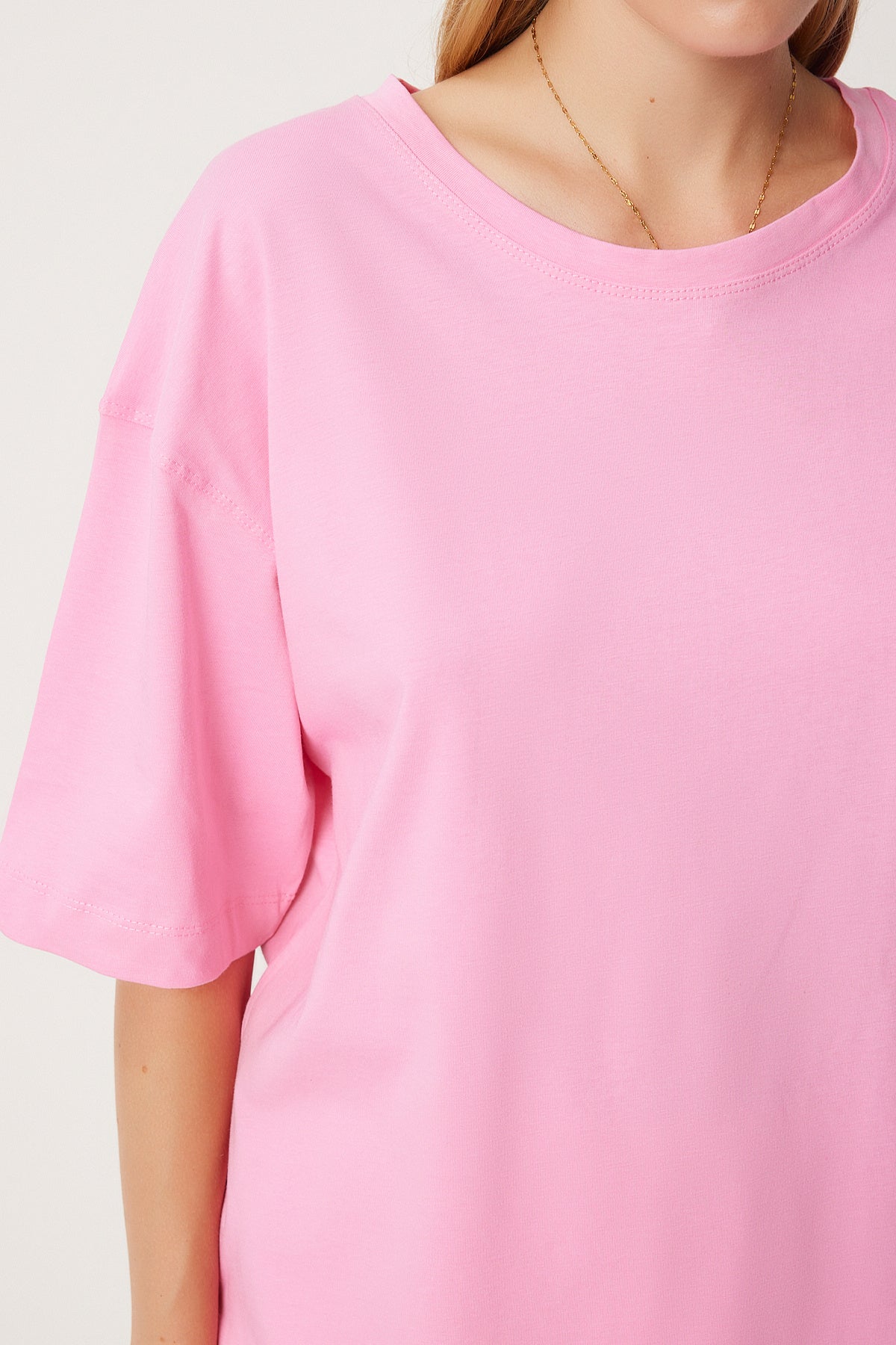 Pembe Oversize T-Shirt Volanlı Örme Etek Takım UB00291