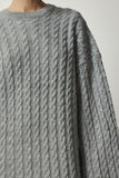 Gri Örgü Detaylı Kalın Oversize Triko Elbise YY00184