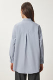 Gri Oversize Uzun Basic Gömlek  DD00842
