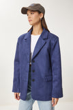 Lacivert Premium Süet Blazer Ceket FN03443