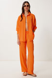 Oranj Oversize Ayrobin Gömlek Pantolon Takım WF00137
