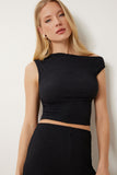 Siyah Dokulu Yazlık Bluz Pantolon Takım FW00009