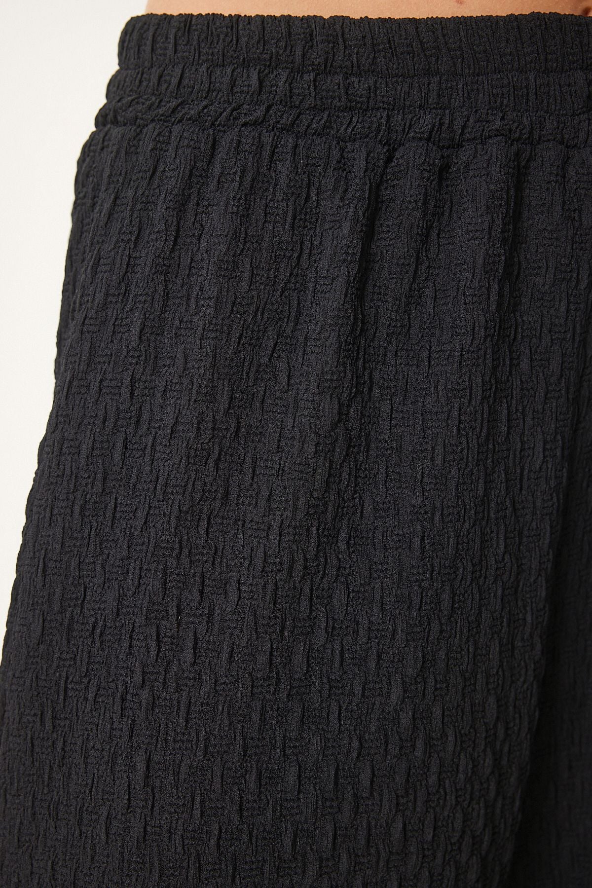 Siyah Dokulu Örme Kimono Pantolon Takım RG00046