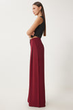 Bordo Cepli Dokuma Palazzo Pantolon UL00052