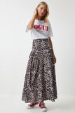 Beyaz Baskılı Pamuklu Örme T-Shirt AN00196