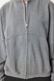 Gri Yıkamalı Oversize Örme Sweatshirt UB00409