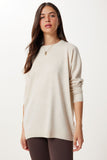 Bej Bisiklet Yaka Basic Kazak BV00077