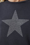 Antrasit Yıldız İşlemeli Şardonlu Örme Sweatshirt UB00237