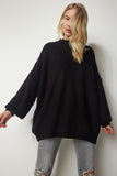 Siyah Oversize Basic Triko Kazak mx00126