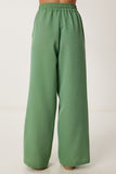 Çağla Yeşili Geniş Paça Keten Pantolon DP00261