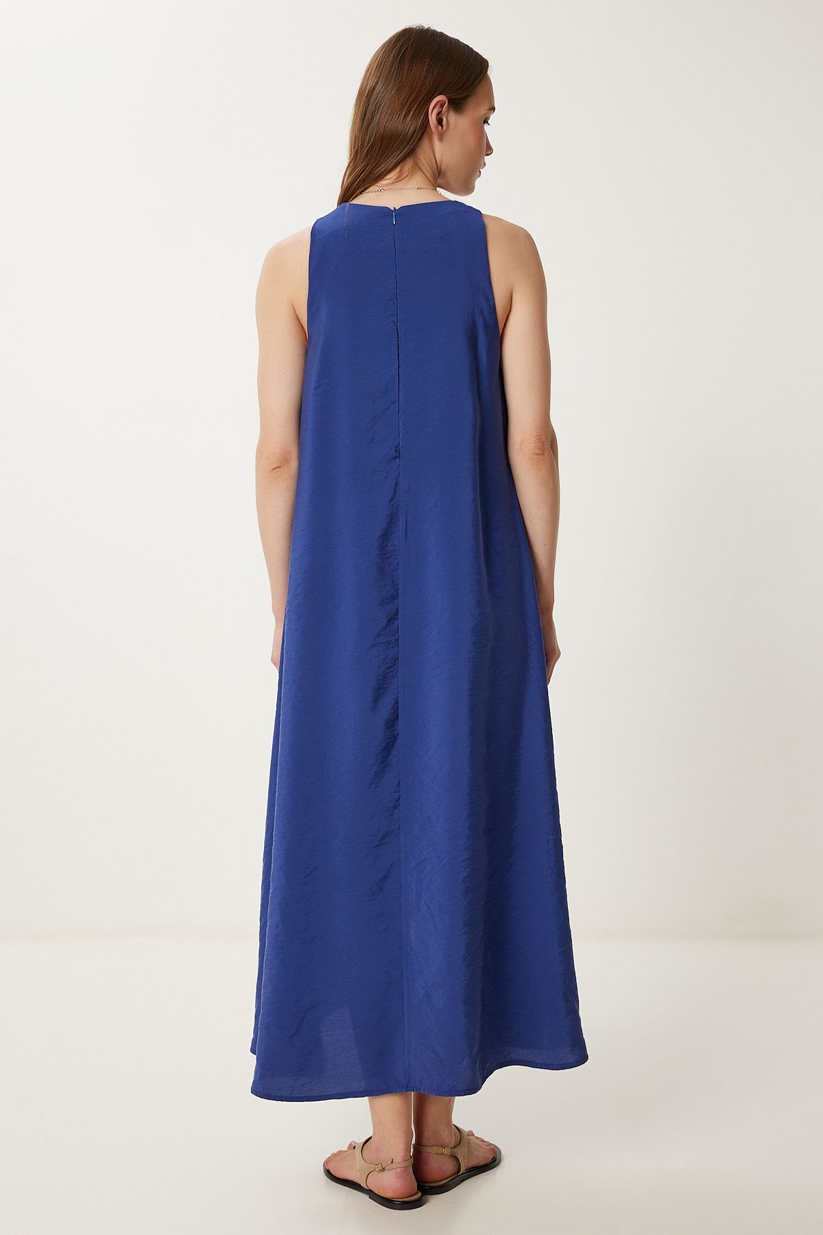 Mor Kolsuz Basic Yazlık Tencel Elbise WF00150