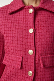 Pembe Tüvit Crop Ceket TO00039