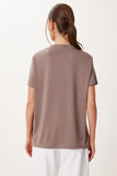 Vizon Kahverengi 2’Li Paket Basic Modal Örme T-Shirt FN03468