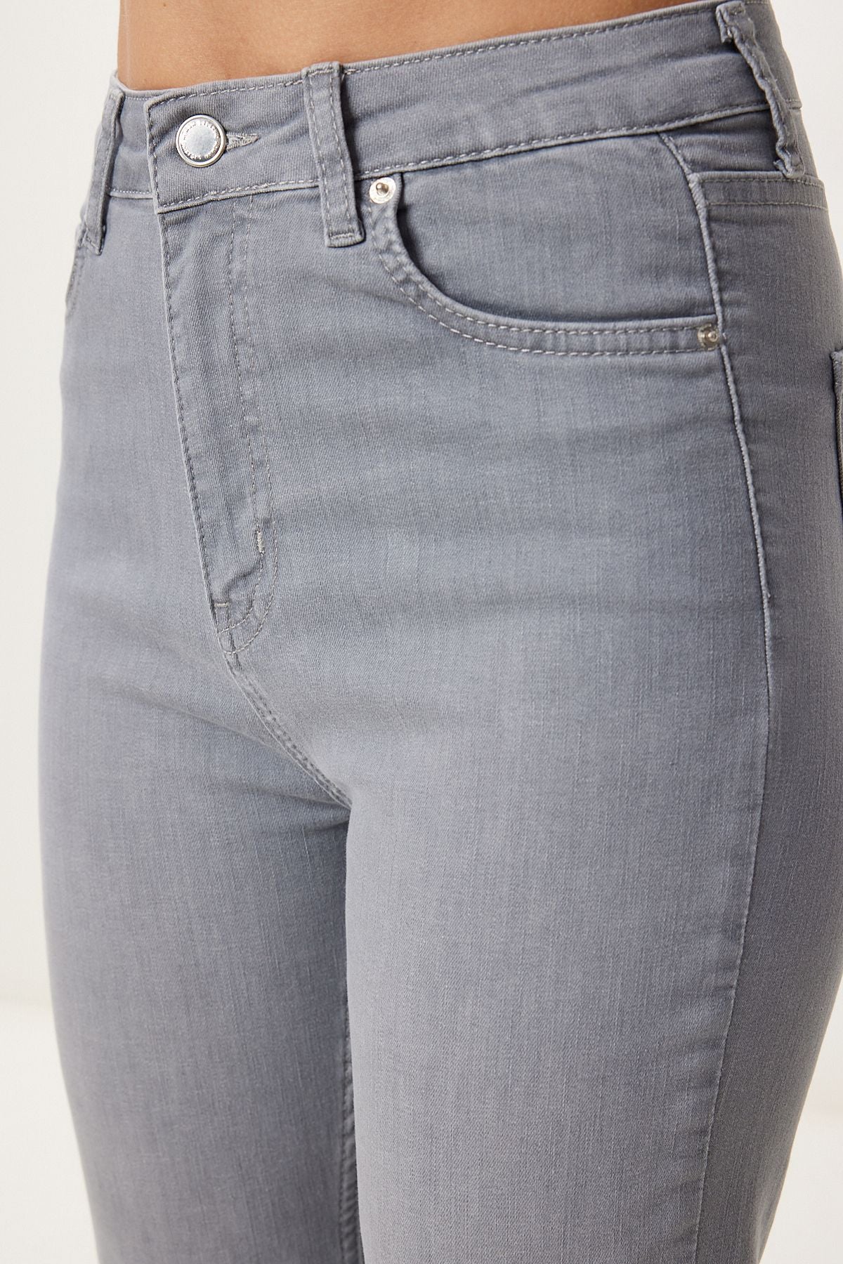 Gri Geniş Paça Denim Jean FQ00002