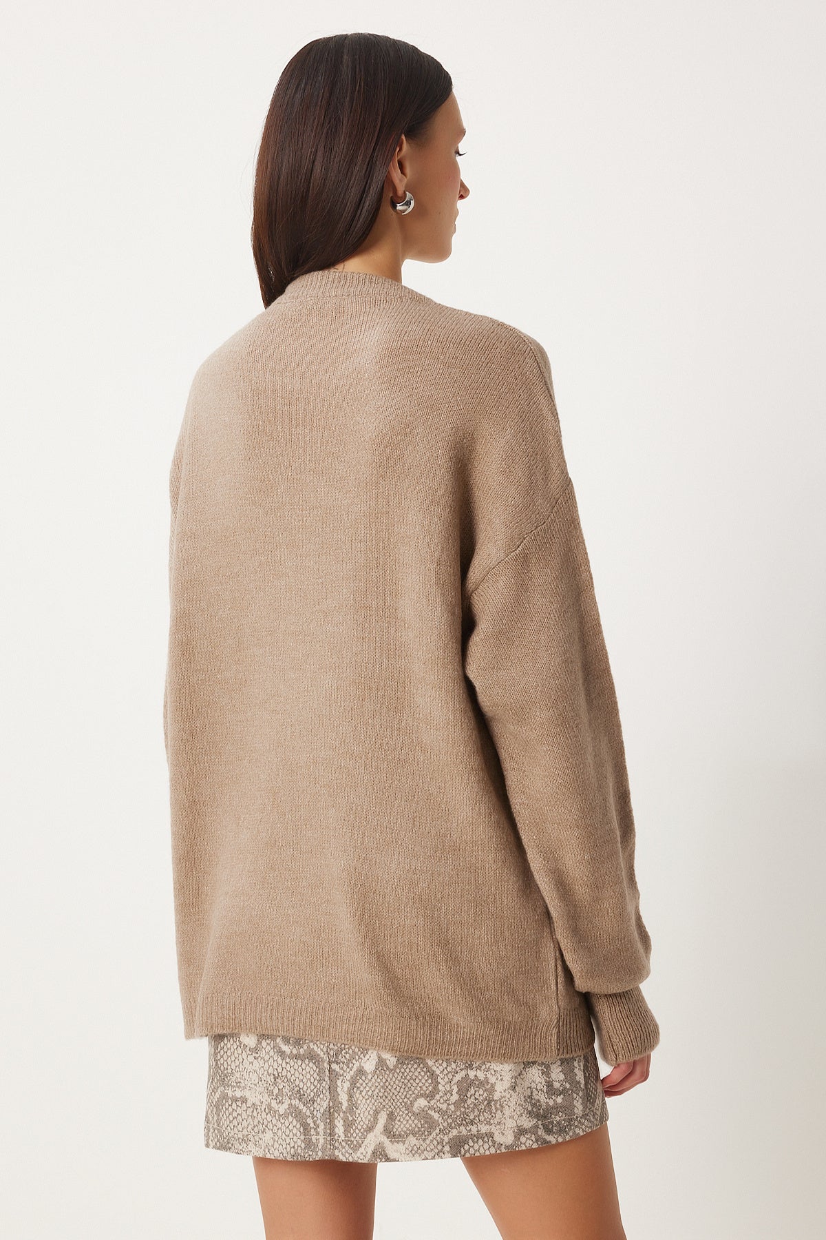 Vizon Oversize Yumuşak Triko Kazak  FN03336