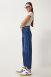 Koyu Mavi Yüksek Bel Baggy Jean UT00022