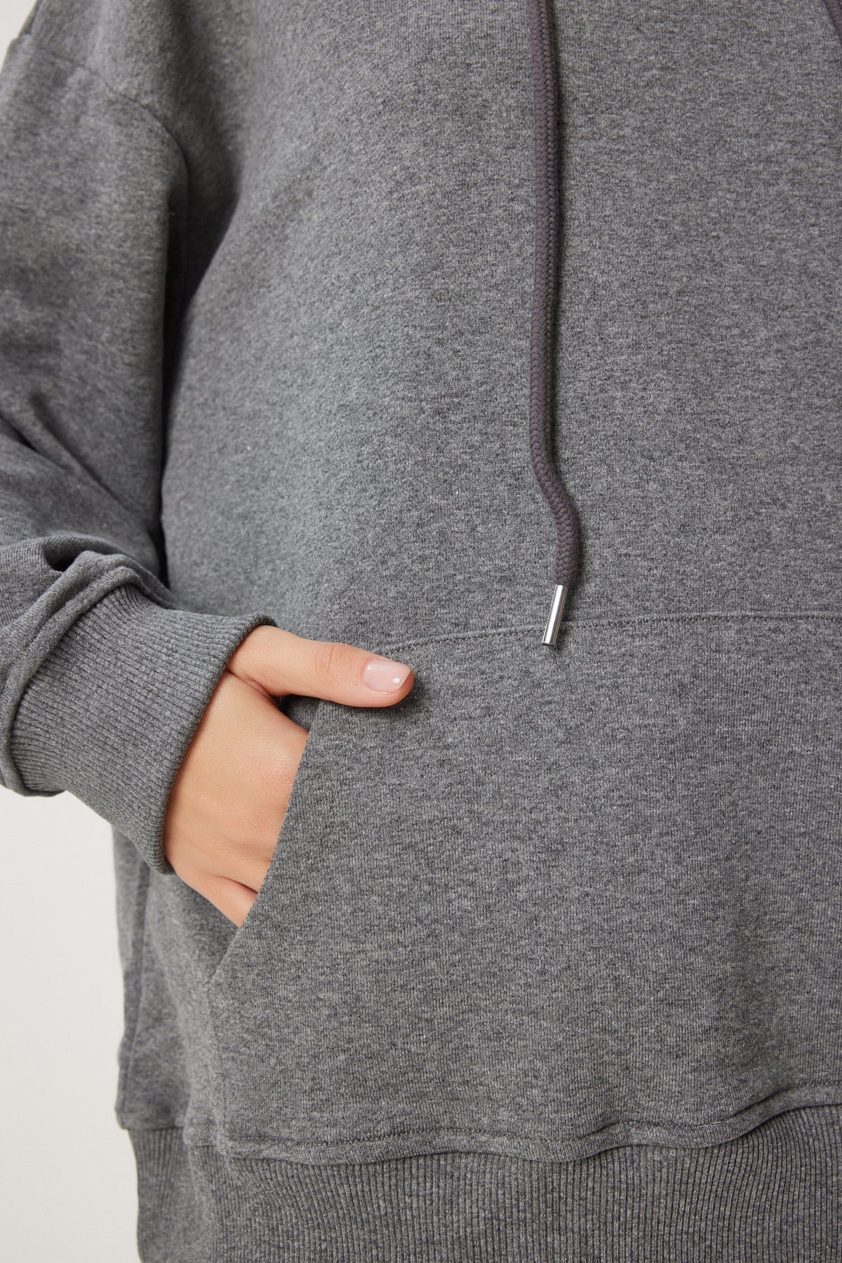 Antrasit Kapüşonlu Sweatshirt Jogger Oversize Örme Eşofman Takımı PYS0027